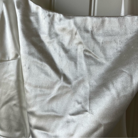 NWT Windsor, Lennox Formal One-Shoulder Satin Mini Dress, White, Size Small - Picture 9 of 12